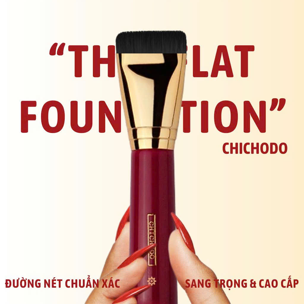 Cọ Đánh Kem Nền/Kem Lót Đầu Dẹp CHICHODO Thin Flat Foundation Brush C121 Lông Mềm Bám Phấn Tốt